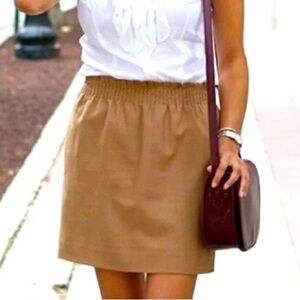 🍁🍂 J.Crew Wool Blend Mini Skirt 00 Camel Tan Neutral Fall Classic Lined Pockets
